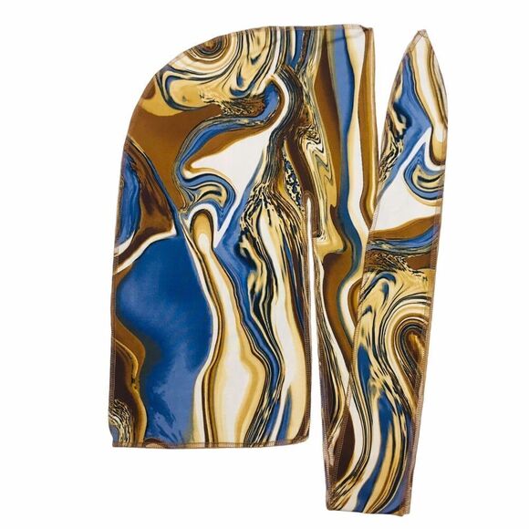 Jersey Durag Head Scarf Cap Stretch Wave Hat Long Tail Binnie - Picture 9 of 12